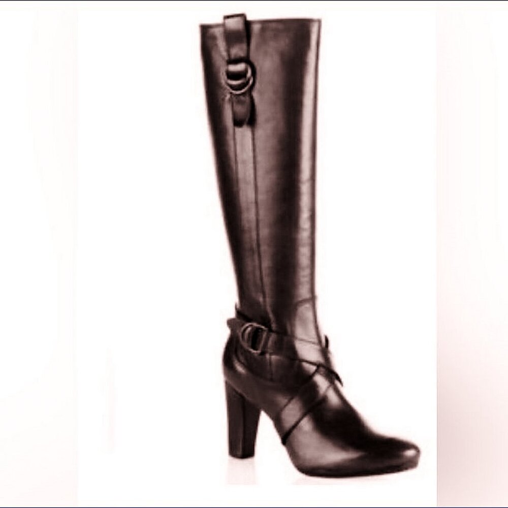 COLE HAAN - Courtney Air Tall High-Heeled Leather Boots - Brown - NIB - Picture 15 of 15